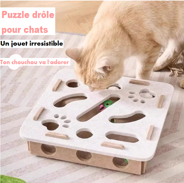 Jouet Puzzle pour Chats - Stimulez leur instinct !