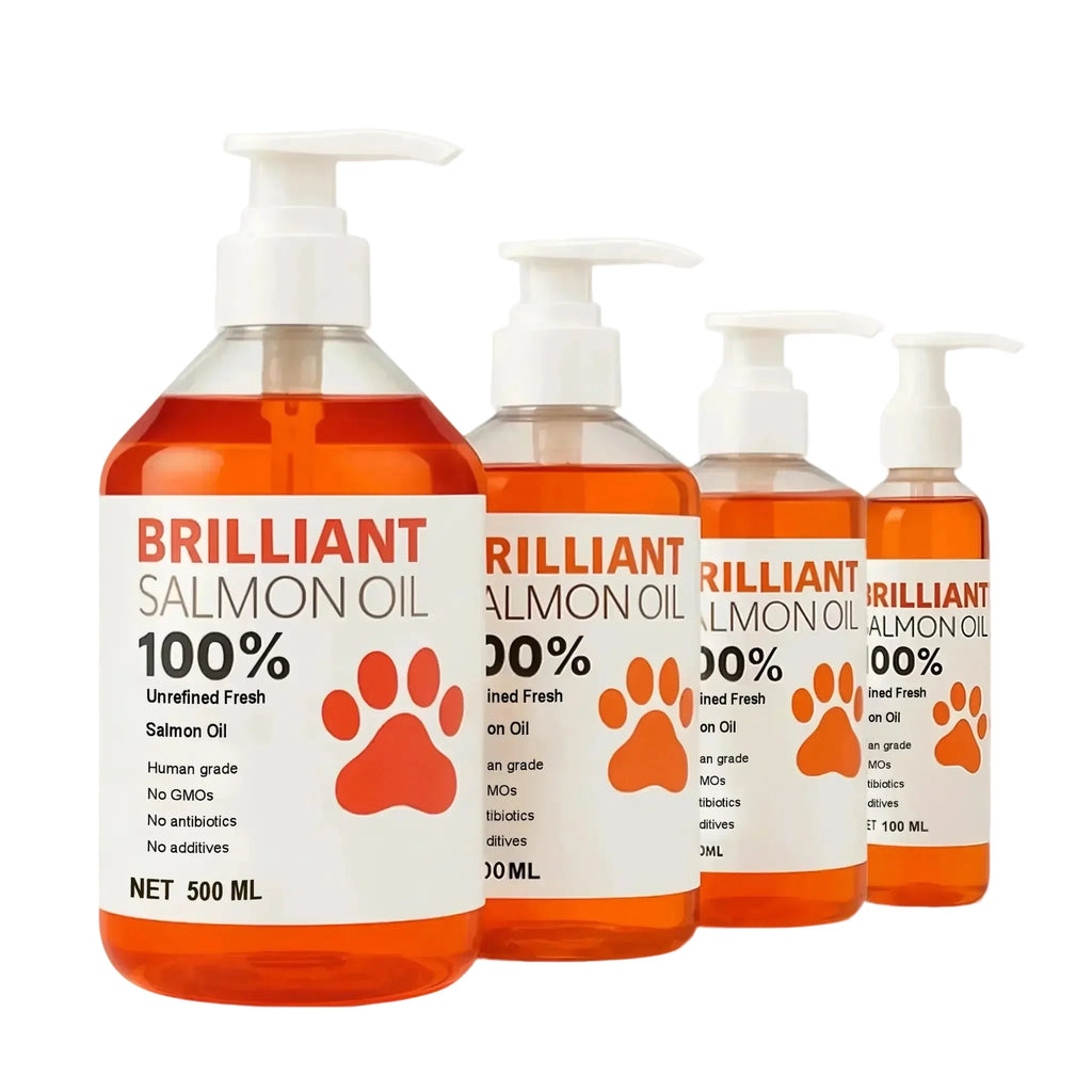 Huile de saumon de qualité humaine (500 ml, 300 ml, 200 ml 100 ml) pour chiens et chats