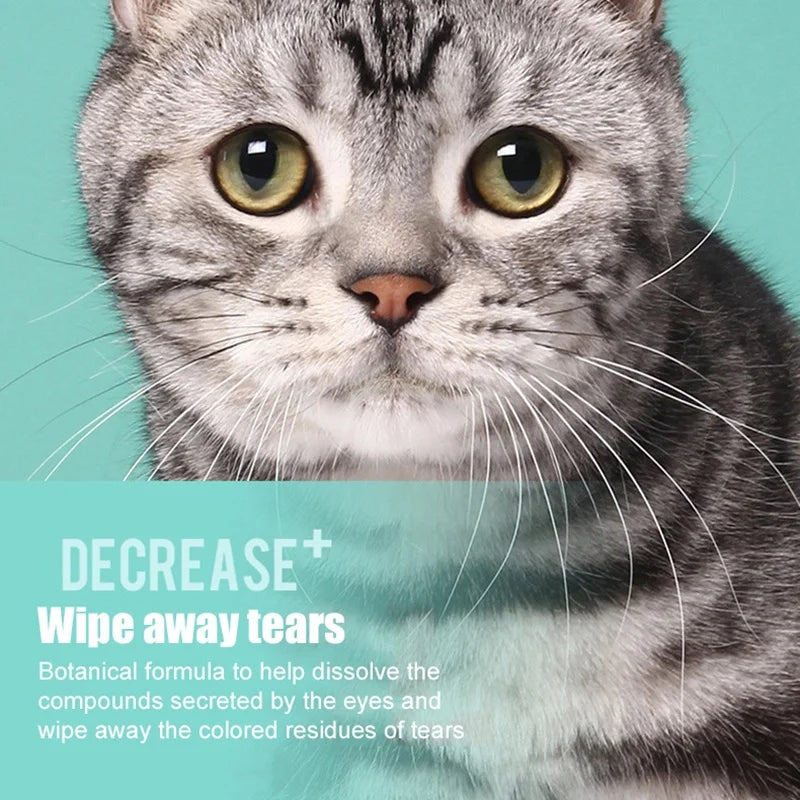 Lingettes humides nettoyantes pour les yeux pour animaux de compagnie