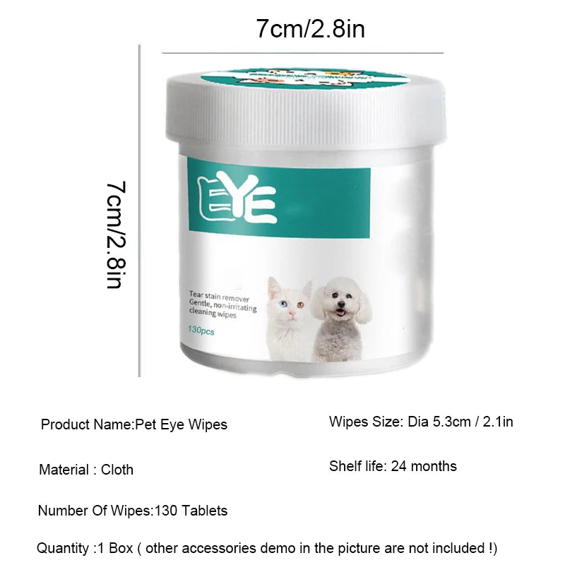 Lingettes humides nettoyantes pour les yeux pour animaux de compagnie