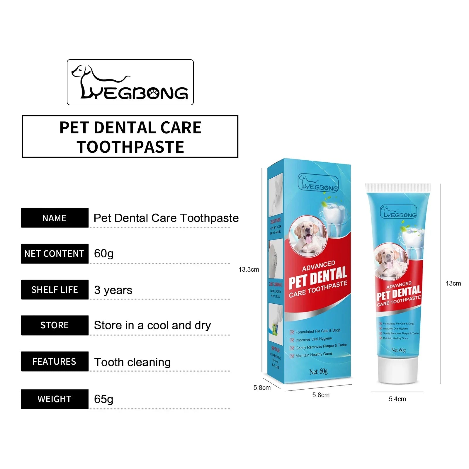 Dentifrice anti plaque dentaire pour animaux de compagnie