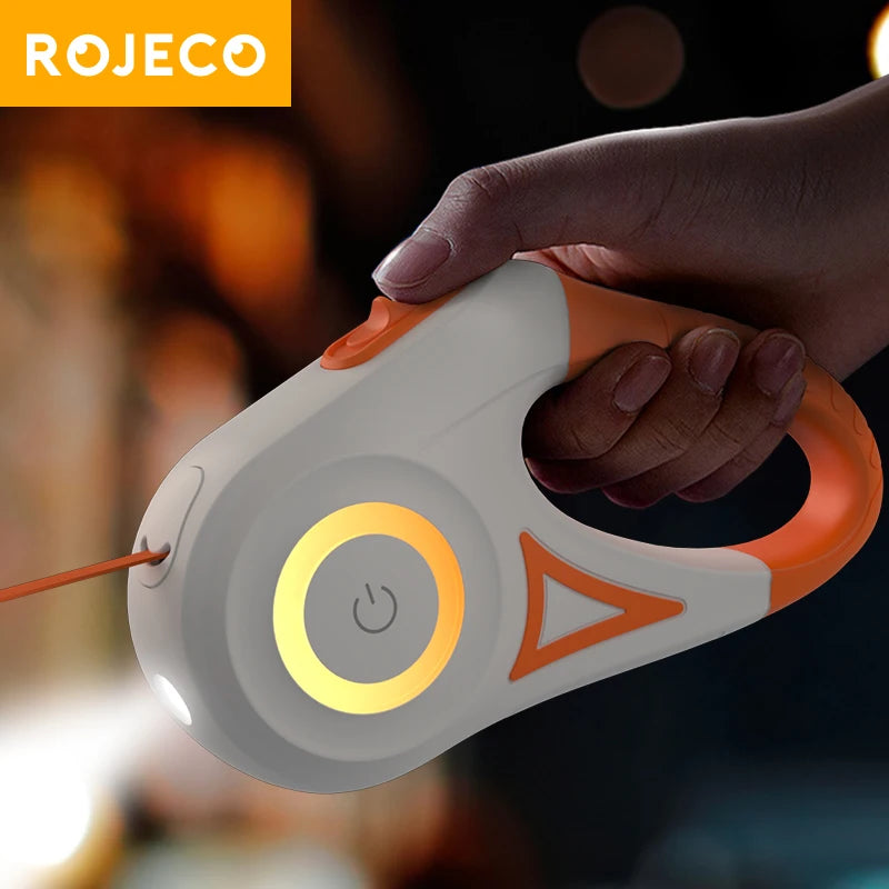 Laisse Automatique ROJECO 5M - Promenade Nocturne Sécurisée