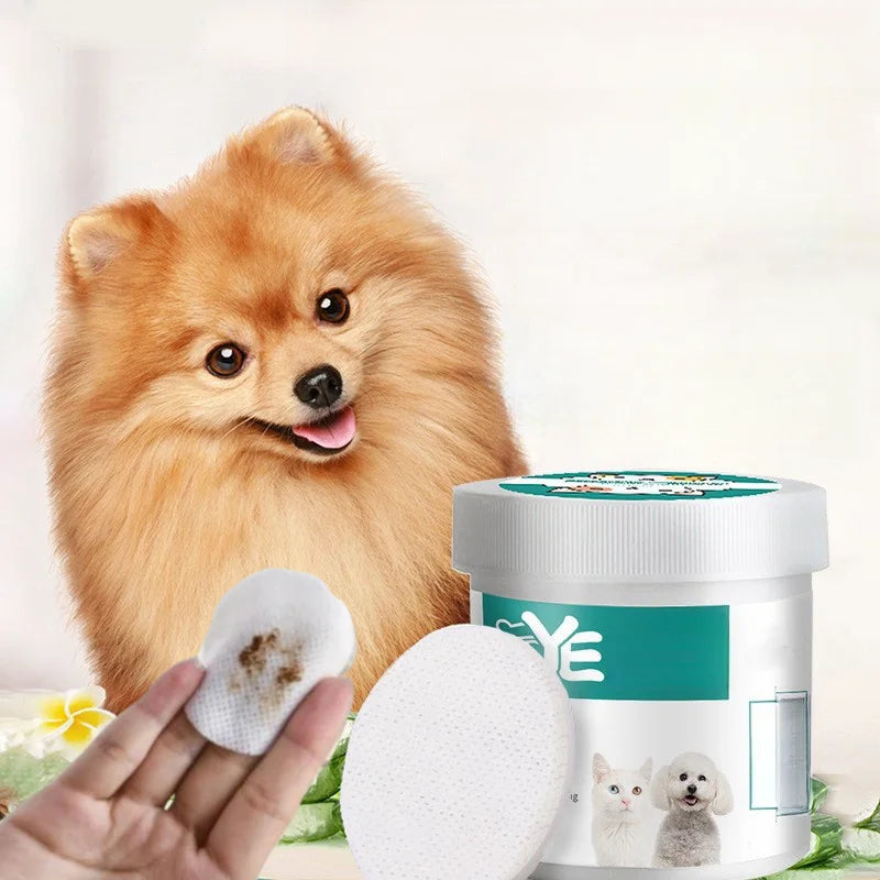 Lingettes humides nettoyantes pour les yeux pour animaux de compagnie