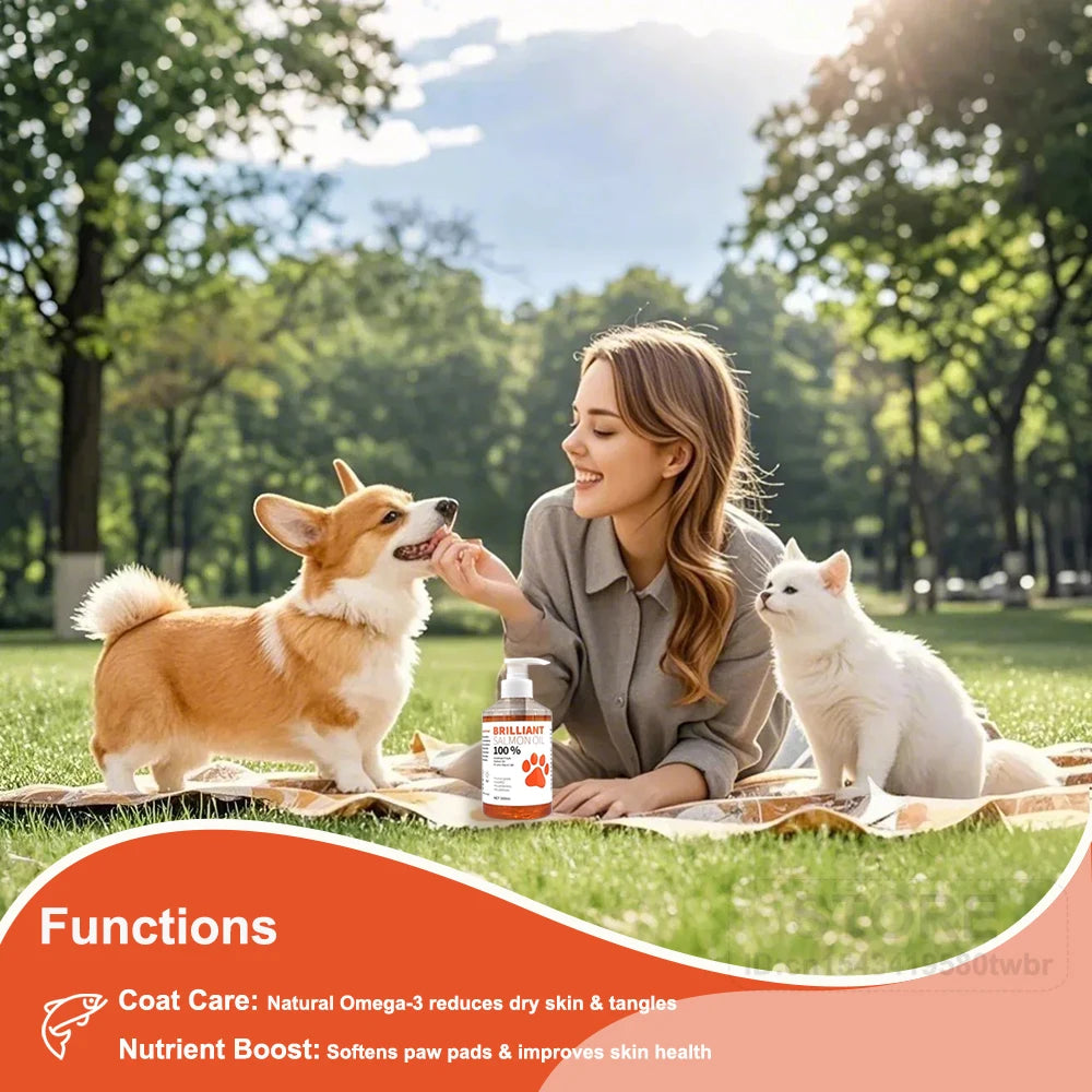 Huile de saumon de qualité humaine (500 ml, 300 ml, 200 ml 100 ml) pour chiens et chats