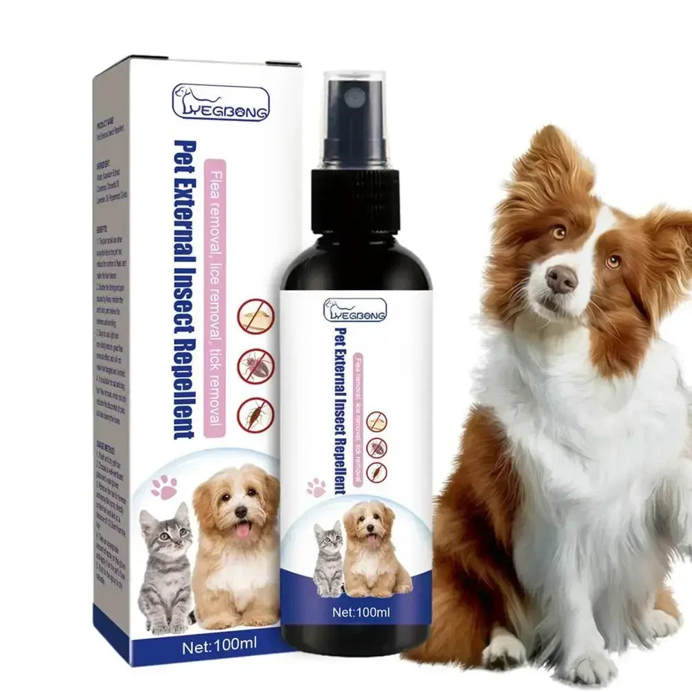 Spray répulsif anti-tiques et puces pour animaux de compagnie