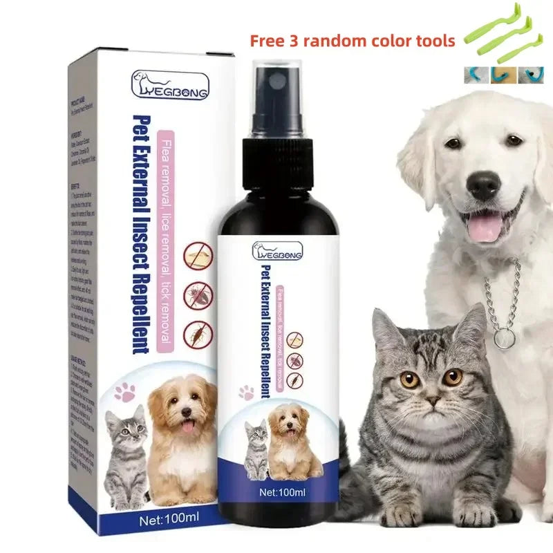 Spray répulsif anti-tiques et puces pour animaux de compagnie