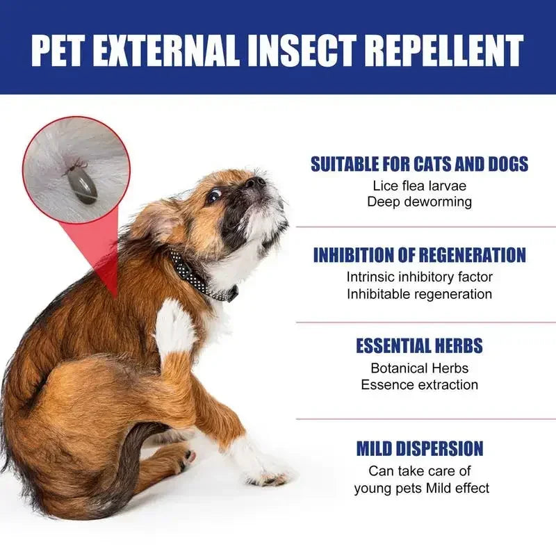 Spray répulsif anti-tiques et puces pour animaux de compagnie