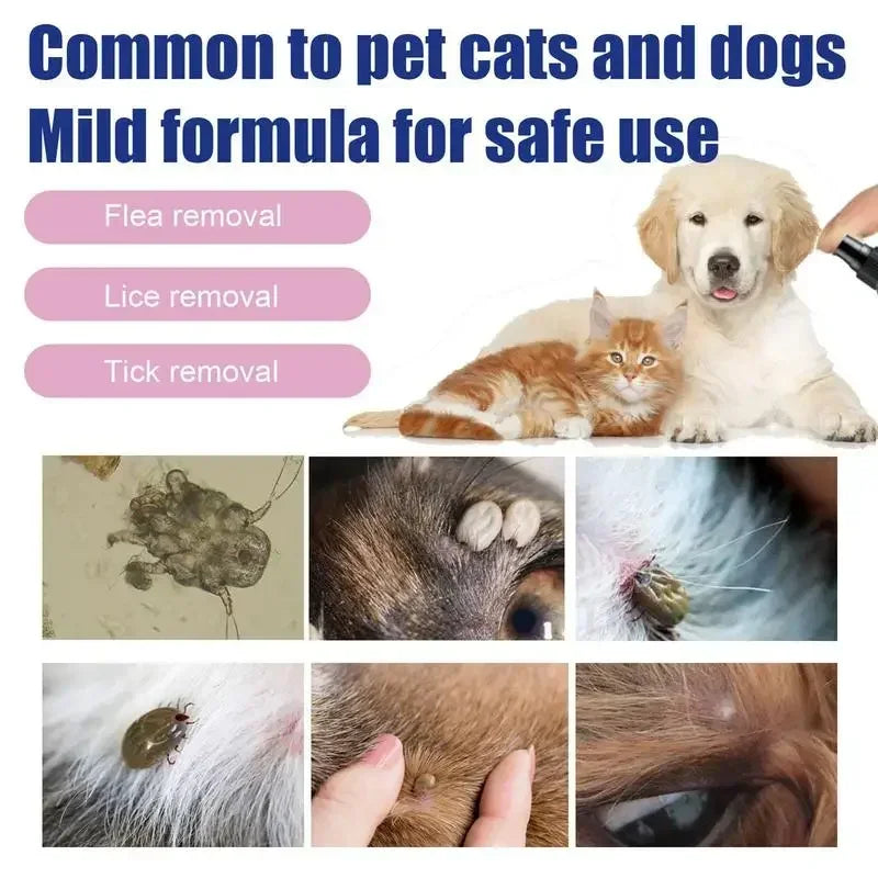 Spray répulsif anti-tiques et puces pour animaux de compagnie