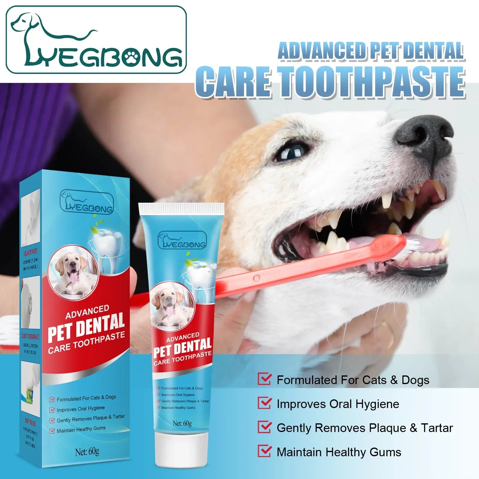 Dentifrice anti plaque dentaire pour animaux de compagnie