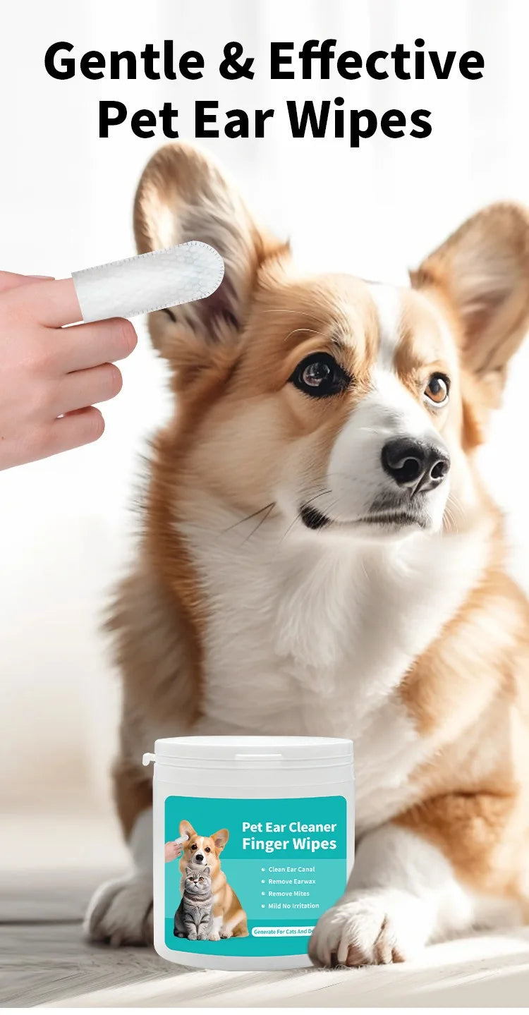 Lingettes de nettoyage et de soin des oreilles pour animaux de compagnie – élimination des acariens produits