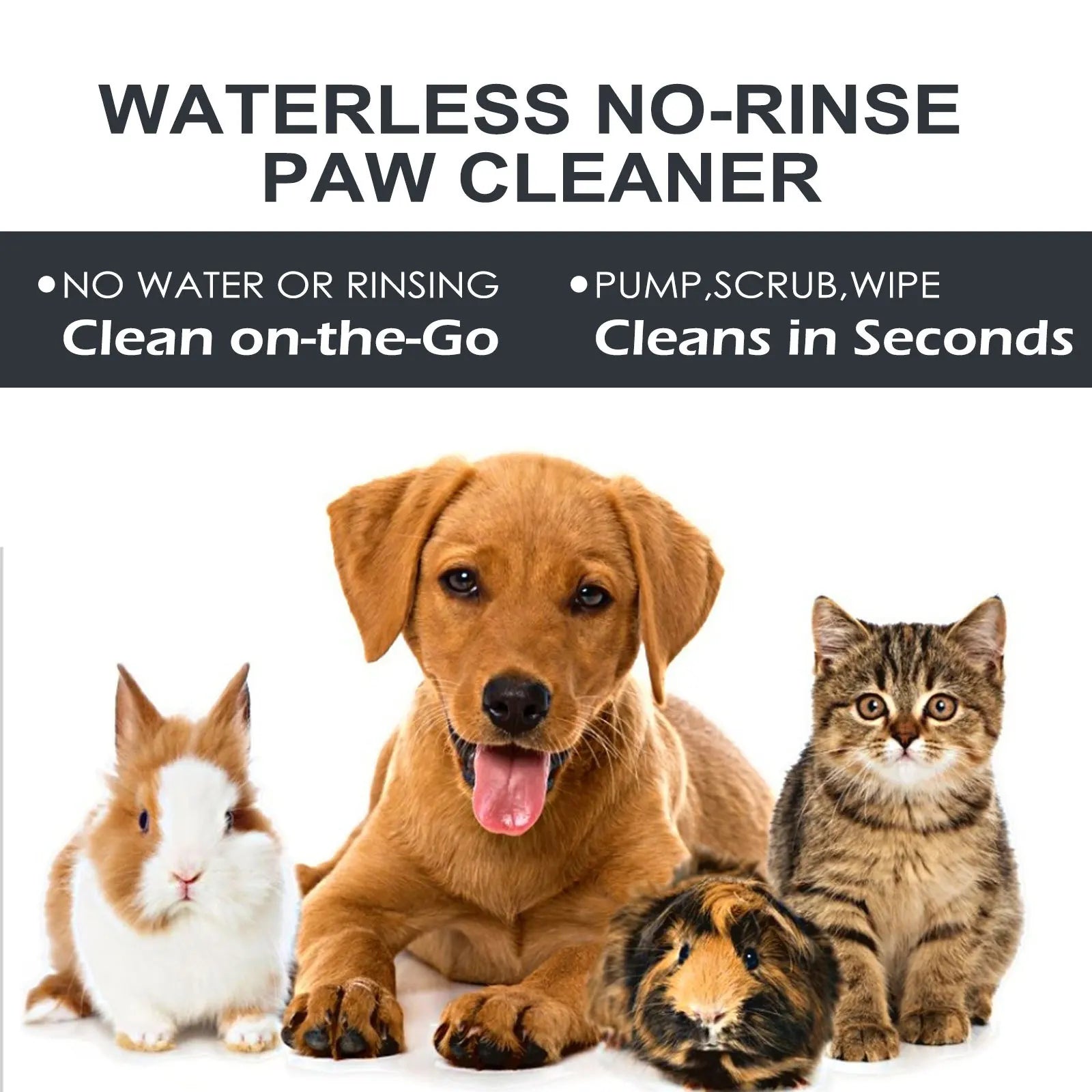 Nettoyant pour Pattes d'Animaux  sans eau avec brosse – au pH équilibré et pour peau sensible