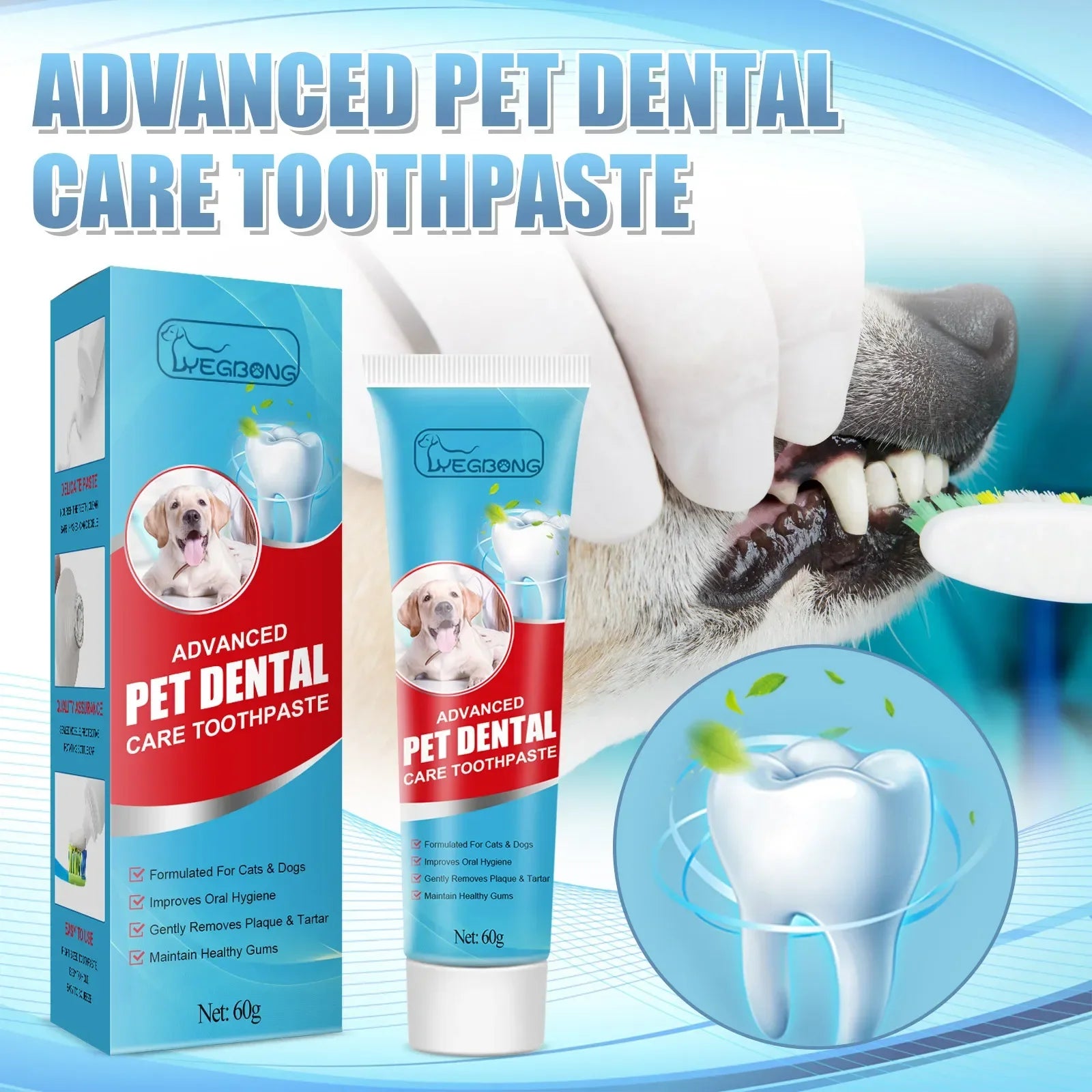 Dentifrice anti plaque dentaire pour animaux de compagnie