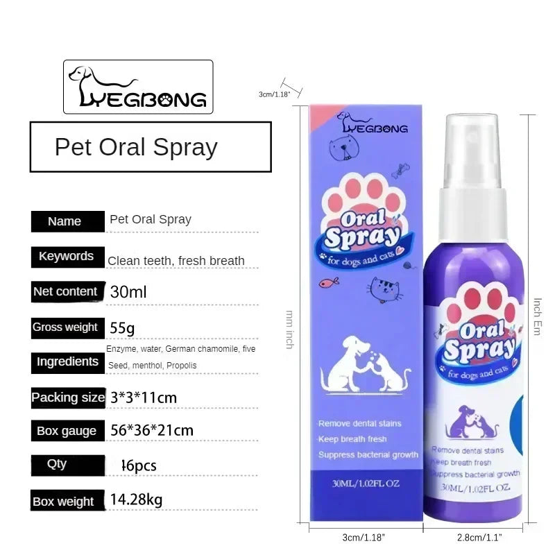 Spray de nettoyage des dents d'animaux domestiques